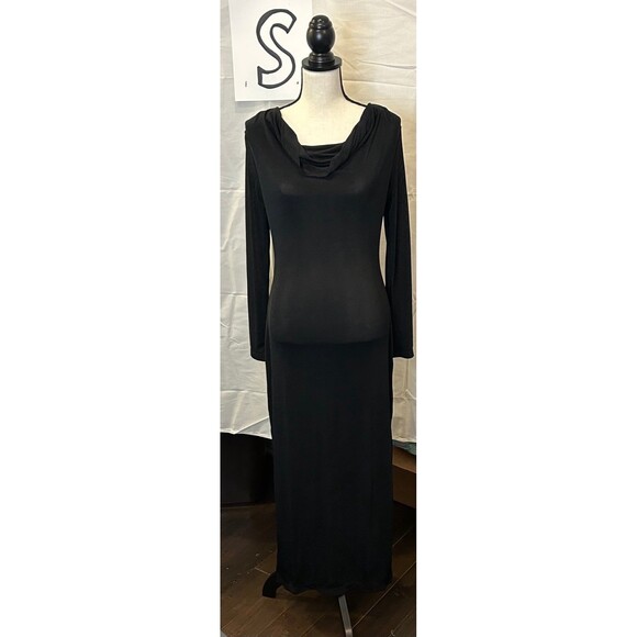 NWT small black cowl neck midi dress - Picture 2 of 4